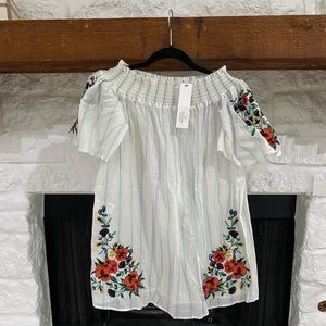 New with tags strapless embroidered dress